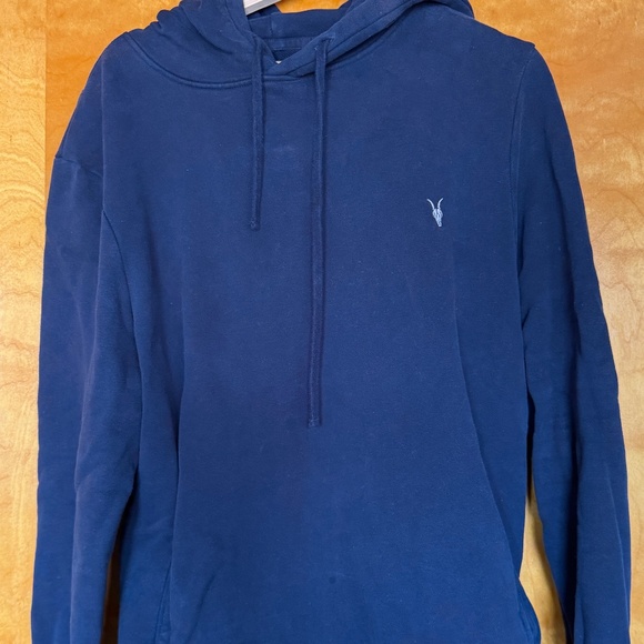 All Saints - Men’s  Large Ramskull Blue Hoodie - Picture 1 of 4